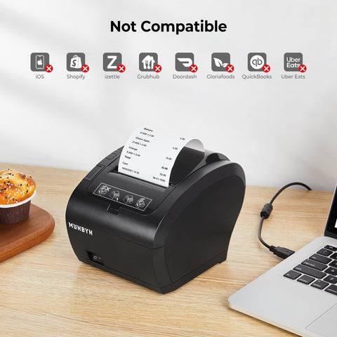 MUNBYN POS Printer, Receipt Printer USB Ethernet 80MM Thermal Printer P047, I...