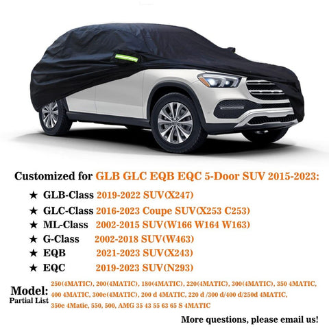 Custom Fit Car Cover Compatible with Mercedes-Benz GLB 2019-2023/ GLC 2015-20...