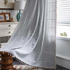 ColorBird Farmhouse Light Filtering Window Curtains 2 Panels, 94 inch Embroid...