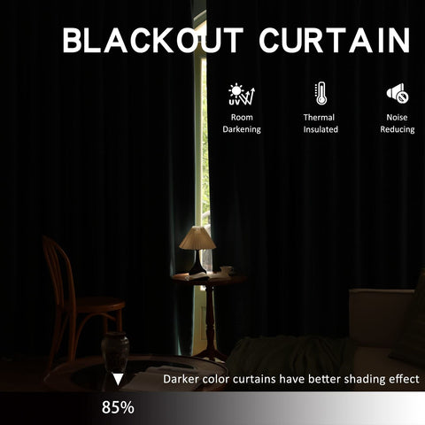 Blackout Pinch Pleated Curtain 52''W x 84''L with Tieback for Bedroom, Triple...