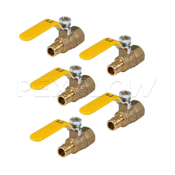 Midline Valve FFBL3-NL-5 Heavy Duty Full Port Ball Valve, Brass with 1 in. FI...