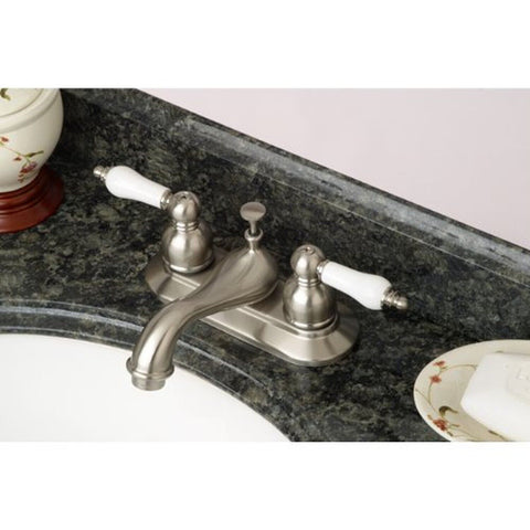 Kingston Brass KB608PL Restoration 4-Inch Centerset Lavatory Faucet with Porc...