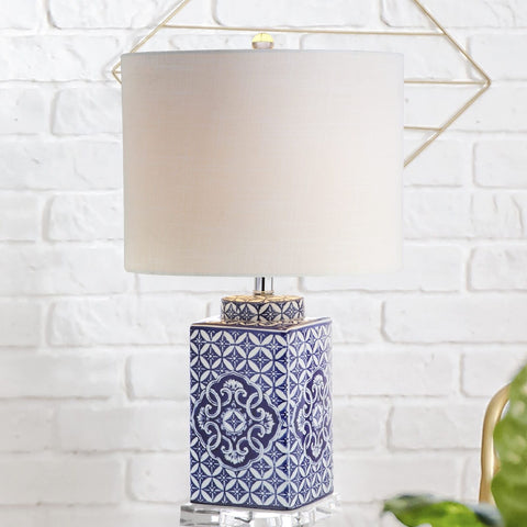 JONATHAN Y JYL3006A Choi 23" Chinoiserie LED Table Lamp Traditional Bedside D...