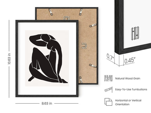 HAUS AND HUES - Set of 6 Matisse Art Prints and Picasso Posters, Black Framed...