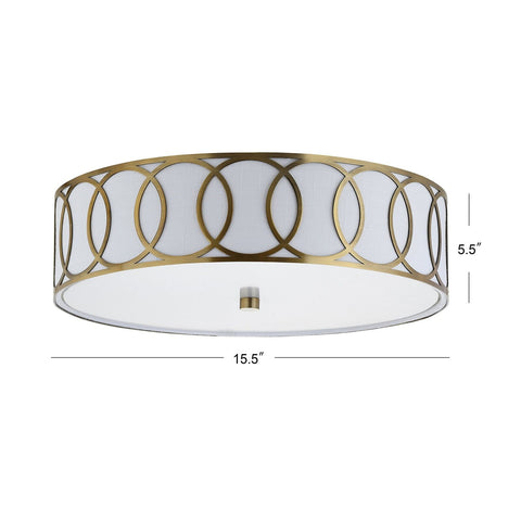 JONATHAN Y JYL3503A Aubrey 3-Light 15.5" Metal LED Flush Mount Contemporary,T...