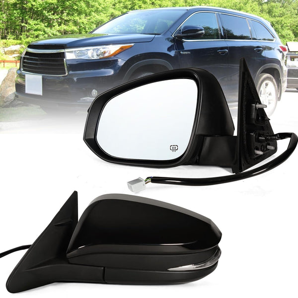 Left Driver side Mirror Fits 2014-2019 Toyota Highlander With Power Glass, He...