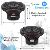 Pyle 6.5 Inch Bluetooth Marine Speakers - 2-way IP-X4 Waterproof and Weather ...