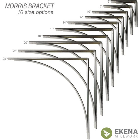 Ekena Millwork BKTM03X16X16MOHSV Steel Bracket Morris, 3"W x 16"D x 16"H, Ham...