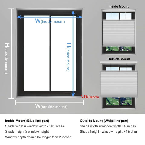 Changshade Blackout Cellular Shades Cordless, Top Down Bottom Up Blinds for W...