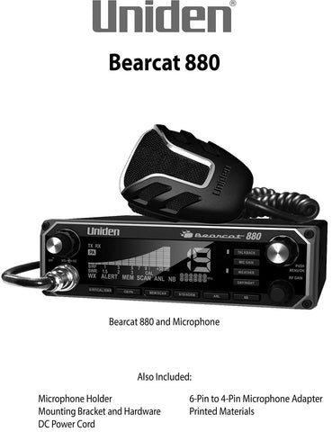 Uniden BEARCAT 880 CB Radio with 40 Channels and Large Easy-to-Read 7-Color L...