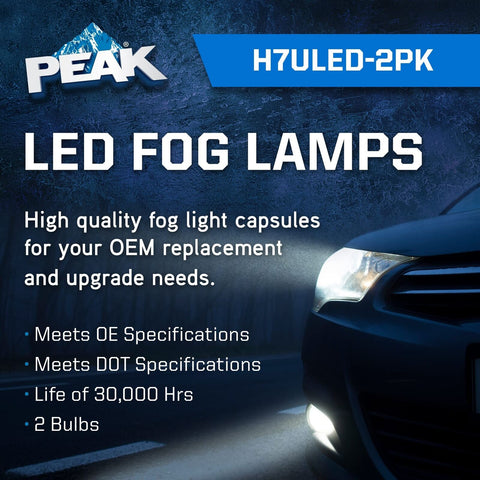 PEAK H7 2-Pack Ultravision 6000K LED Fog Light Lamp Capsules