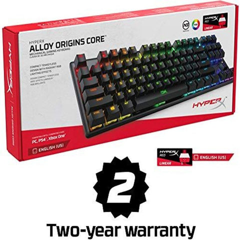 HyperX Alloy Origins Core - Tenkeyless Mechanical Gaming Keyboard, TKL, Black