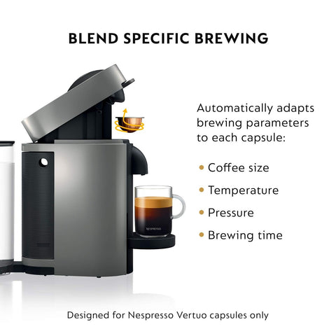 Nespresso VertuoPlus Coffee and Espresso Machine by De'Longhi with Milk Froth...