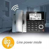 AT&T CL84107 DECT 6.0 Expandable Corded/Cordless Phone with 1 Handset, Black
