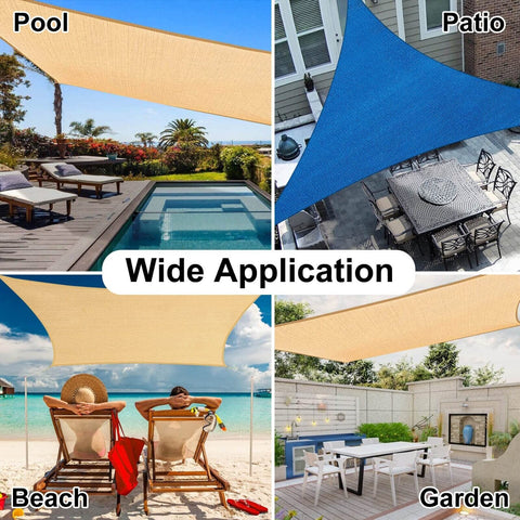 OutdoorLines Triangle Sun Shade Sails for Patios 20 x 20 x 20 ft Sun UV Block...