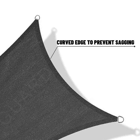 SUNNY GUARD Sun Shade Sail 14' X 14' Rectangle Charcoal UV Block Sunshade for...