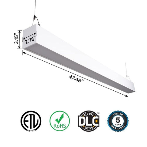 Euri Lighting EUD4-50W103sw-W, Linkable 4FT Dual CCT Tunable Linear Up/Down L...