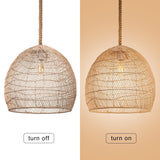 Arturesthome 1 Light Natural Rattan Pendant Light Fixture,Woven Pendant Light...