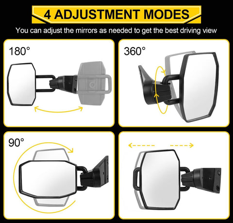 Anti-shake Door Off Mirrors Compatible with 2007-2018 Jeep Wrangler JK JKU Un...