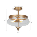 Semi Flush Mount Ceiling Light, 3-Light Gold Close to Ceiling Light Fixtures ...