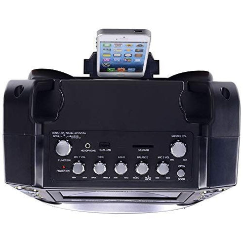 Karaoke USA System - Portable, Black 18.50" x 13.60" x 10.70",