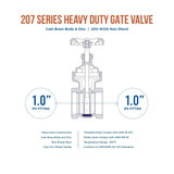 Midline Valve 429U223-5 Heavy Duty Gate Valve with Wheel Handle, Water Shutof...