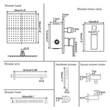 BESy Shower System with 12 Inch Rain Shower Head and Handheld Wall Mounted, H...