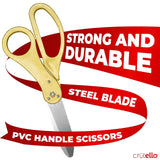 Crutello Deluxe Giant Ribbon Cutting Ceremony Kit 20" Giant Scissor Set, Shar...
