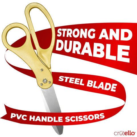 Crutello Deluxe Giant Ribbon Cutting Ceremony Kit 20" Giant Scissor Set, Shar...