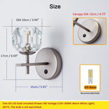 Sconces Wall Lighting Set of 2 Modern Crystal Wall Sconce with Switch Button ...