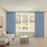 MUMFAS Sky Blue Pinch Pleat Curtain 52" W x 96" L Solid Thermal Insulated 90%...