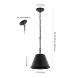 JONATHAN Y JYL7586A Harper 12" 1-Light Industrial Farmhouse Iron LED Pendant ...