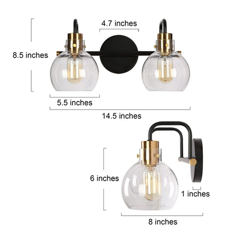 ZEVNI Bathroom Light Fixtures, Modern Vanity Lights, 2-Light Bathroom Vanity ...