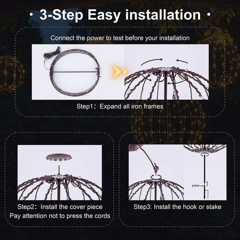 Christmas Ball Light Sphere, 20IN 200LED Hanging Tree Light and Pathway Light...