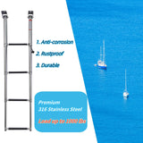 Boat 4 Step Ladder 316 Stainless Steel Folding Ladde, Pontoon Boat Telescopin...