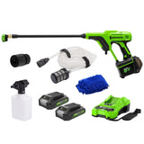 Greenworks 24V 600 PSI (0.8 GPM) Cordless Power Cleaner with (2) 2Ah Batterie...