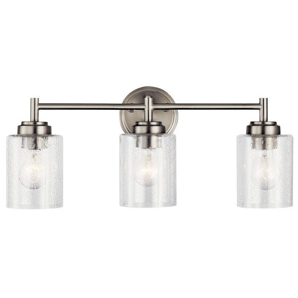 Kichler Winslow 21.5" Vanity Light in Brushed Nickel, 3-Light Transitional Ba...