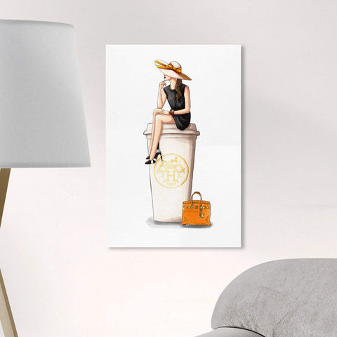 Oliver Gal 'Cafe au Lait Orange' The Fashion Wall Art Decor Collection Modern...