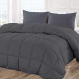 All Season Eastern King -Grey Comforter, 100% Organic 3 PC Box Stitched Comfo...