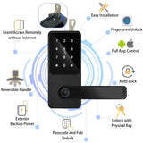 Fingerprint Keyless Entry Door Lock with Reversible Handle,Touchscreen Keypad...