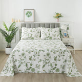 FADFAY Full Size Sheet Sets Green Floral Bedding Premium Percale Cotton Toile...