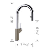 BLANCO 526397 Urbena Kitchen Faucet, 1.5 GPM, Chrome/Truffle