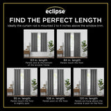 Eclipse Pembroke 100% Blackout, Faux Linen Grommet Window Curtains, 108 in Lo...