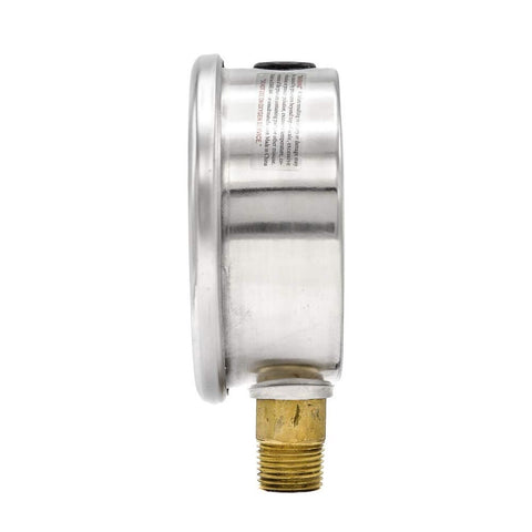 PIC Gauge 201L-402E 4" Dial, 0/100 psi Range, 1/2" Male NPT Connection Size, ...