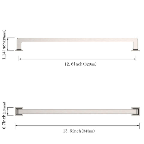 Asidrama 10 Pack 12.6 Inch(320mm) Brushed Satin Nickel Kitchen Cabinet Handle...