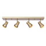 Globe Electric 64000046 25" 4-Light Track Lighting, Matte Brass, Ceiling Ligh...