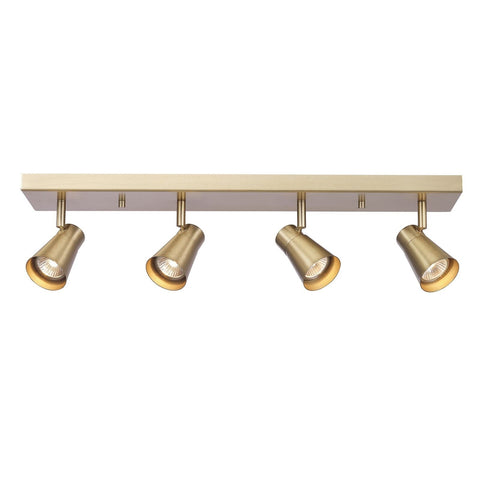 Globe Electric 64000046 25" 4-Light Track Lighting, Matte Brass, Ceiling Ligh...