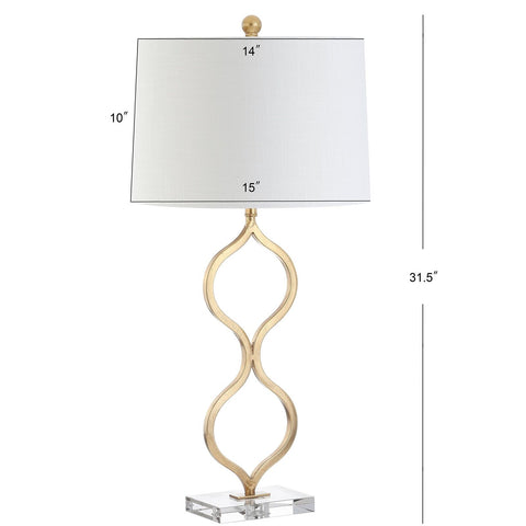 JONATHAN Y JYL3028A Levi 31.5" Metal/Crystal LED Table Lamp Contemporary Tran...