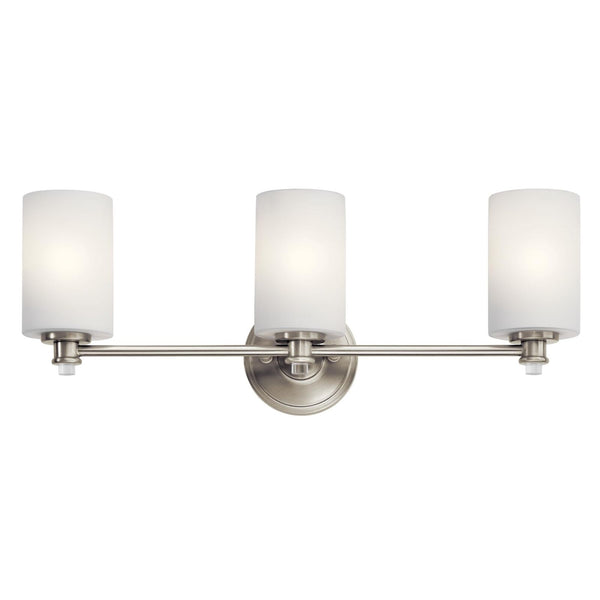 Kichler Joelson 24" 3 Light Vanity Light with Satin Etched Cased Opal and Cle...