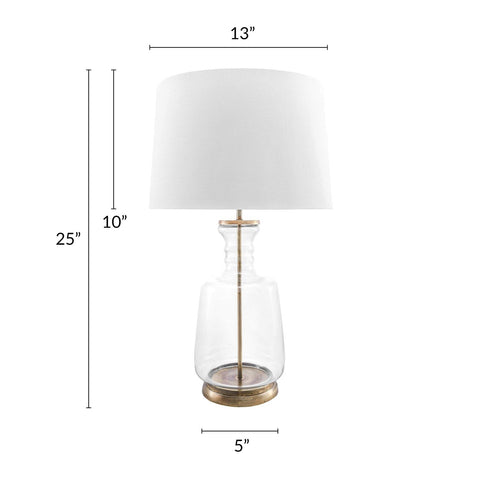 nuLOOM RJT01AA Eagan 24" Glass Table Lamp, Height, Gold